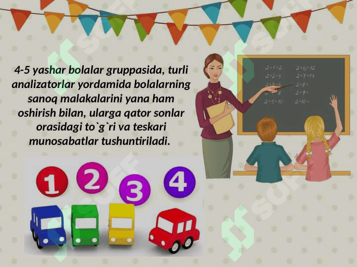 Bolalar ongida natural sonlar qatori tizimining tarkib topishi. 8