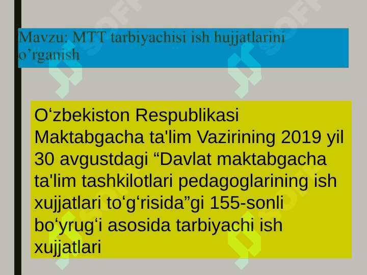 MTT tarbiyachisi ish hujjatlarini o’rganish 2