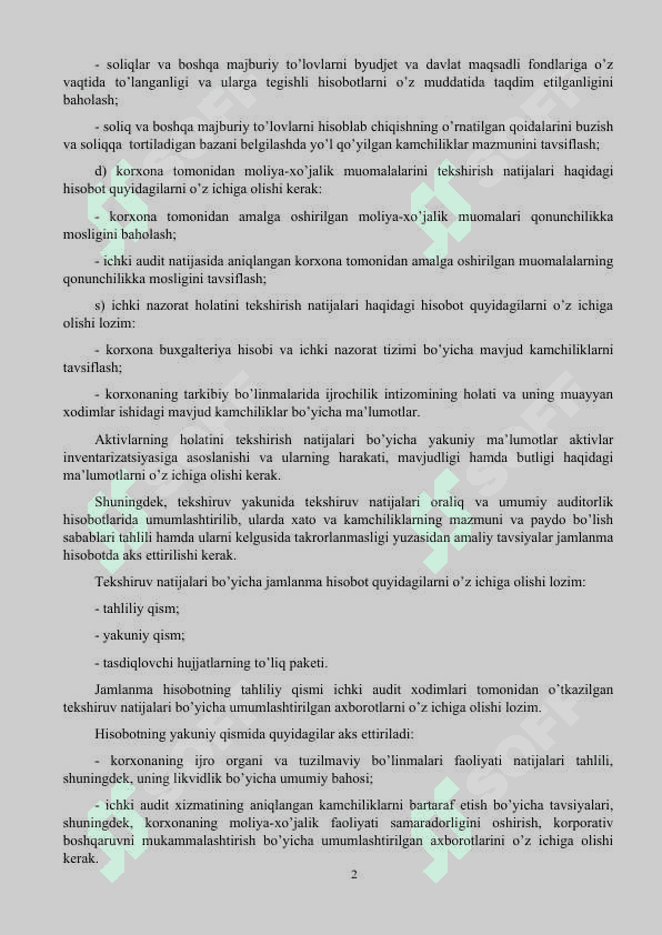 ICHKI AUDIT NATIJALARINI UMUMLASHTIRISH VA BAHOLASH 2
