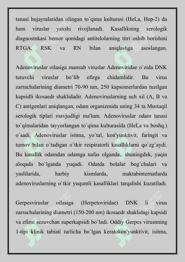 Viruslarga va o'smalarga qarshi dori vositalarning ta'sir mexanizmi (DNK, RNK fermentlariga nisbatan) 2 2