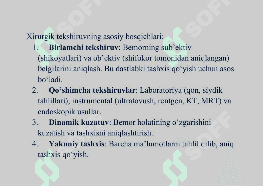 Xirurgik tekshiruv va to‘qimalar o‘limi (nekroz) haqida umumiy ma’lumot 2