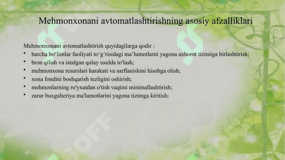 TURIZM VA MEHMONXONA FAOLIYATINI AVTOMATLASHTIRISH 3