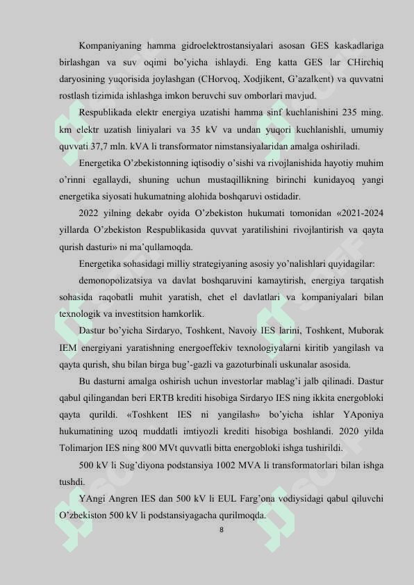 ENERGETIKA SIYOSATI 8