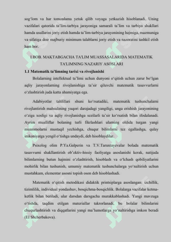 MAKTABGACHA TA'LIM MUASSASALARIDA MATEMATIKANI TASHKIL ETISHNING O'ZIGA XOSLIGI 3