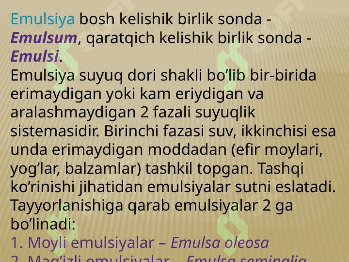 Emulsiyalar, tomchilar, tindirma, ekstraktlar vain’yeksiya dori vositalariga retsept yo`zish pptx 3