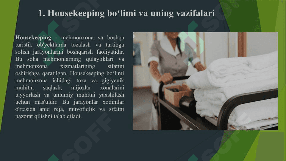 Mehmonxonalarda Housekeeping bo’limi xodimlarining faoliyatini tashkil qilish 3