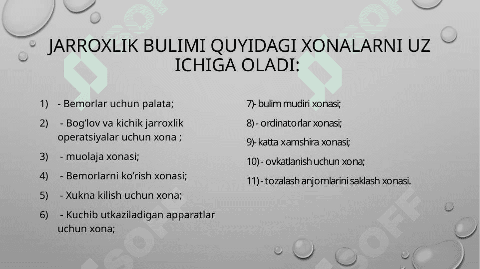 JARRОХLIK BO’LIMINING TUZILISHI VA ISH TARTIBI 3