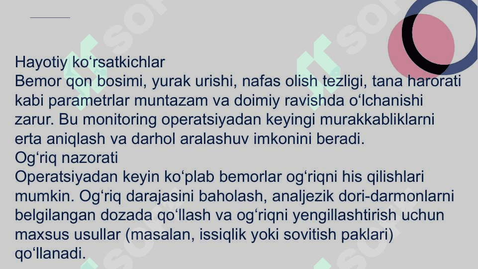 operatsiyadan keyingi holatda bemorlar parvarishi 2