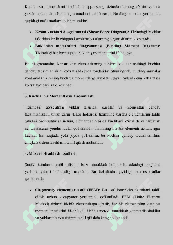Qo'zg'almas Yuk Ta'sirida Tekislik Tizimlarini Hisoblash Asosiy Usullari 3