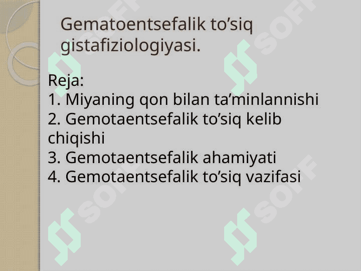 Gematoentsefalik to’siq gistafiziologiyasi. 2