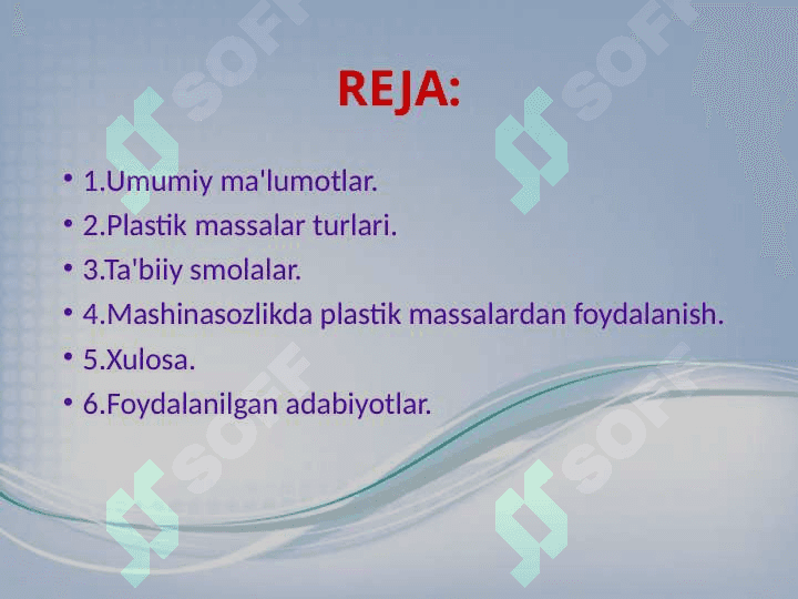 plastik massalar va ularning tuzilishi xillari xossalari va foydalanish joylari 2