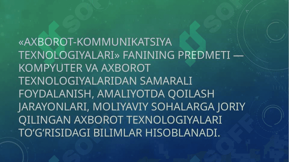 Axborot-kommunikatsiya texnologiyalari bo'yicha me’yoriy hujjatlami o'rganish. 3