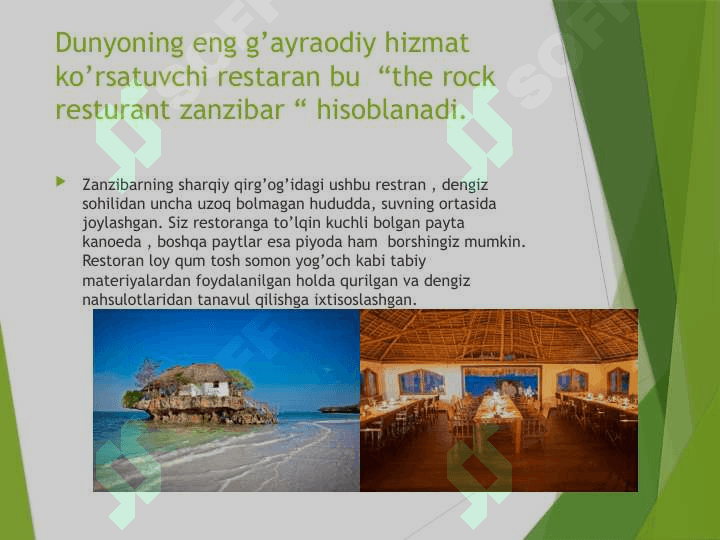 Dunyoning  eng ajabtovur va ekzotik 10ta  restoran 2