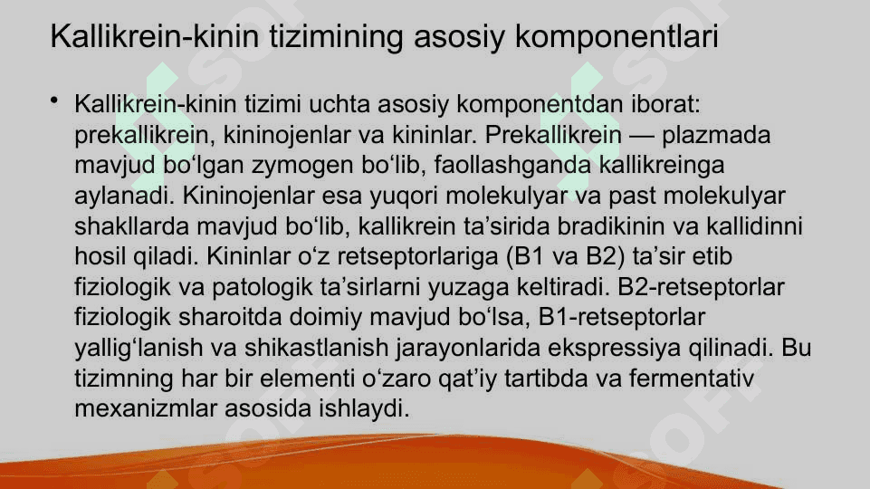 Kallikrein-kinin tizimi , klinik ahamiyati 4