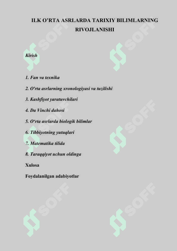 ILK O’RTA ASRLARDA TARIXIY BILIMLARNING RIVOJLANISHI 2