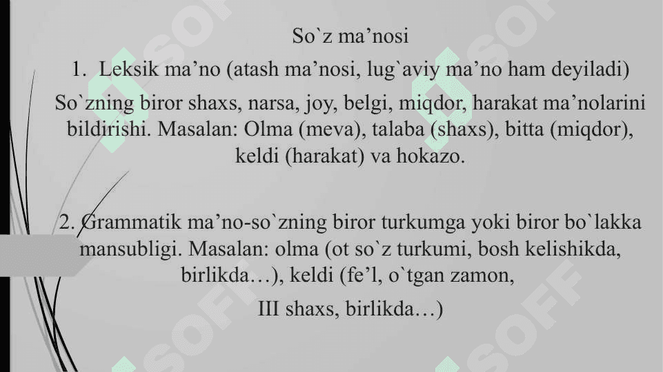 Morfologiya, so‘zlarni turkumlarga ajratish 3