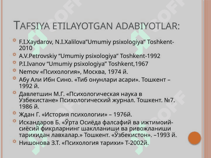 Psixologiya tarixi fanining predmeti va vazifalari. 5