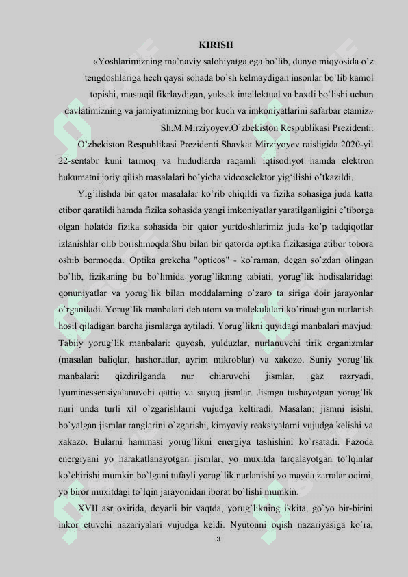Yorug’likning qutblanishi . Optika fanidan kurs ishi 3