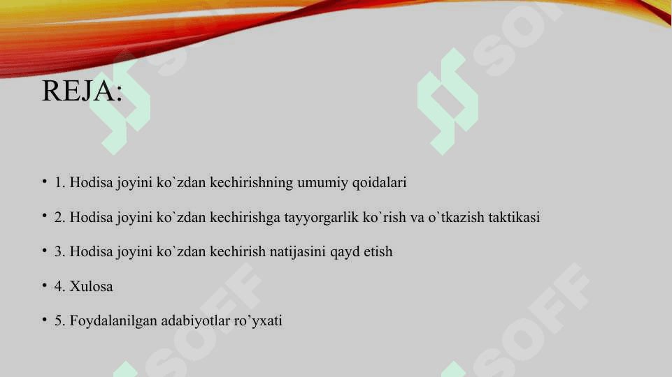 Hodisa joyini ko`zdan kechirish 2