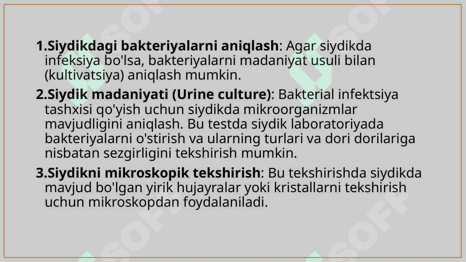 Siydikni laborator-instrumental tekshiruvlari. 3