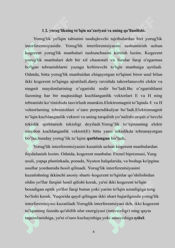 Yassi parallel plastinka yordamida interferensiyon manzara hosil qilish 6