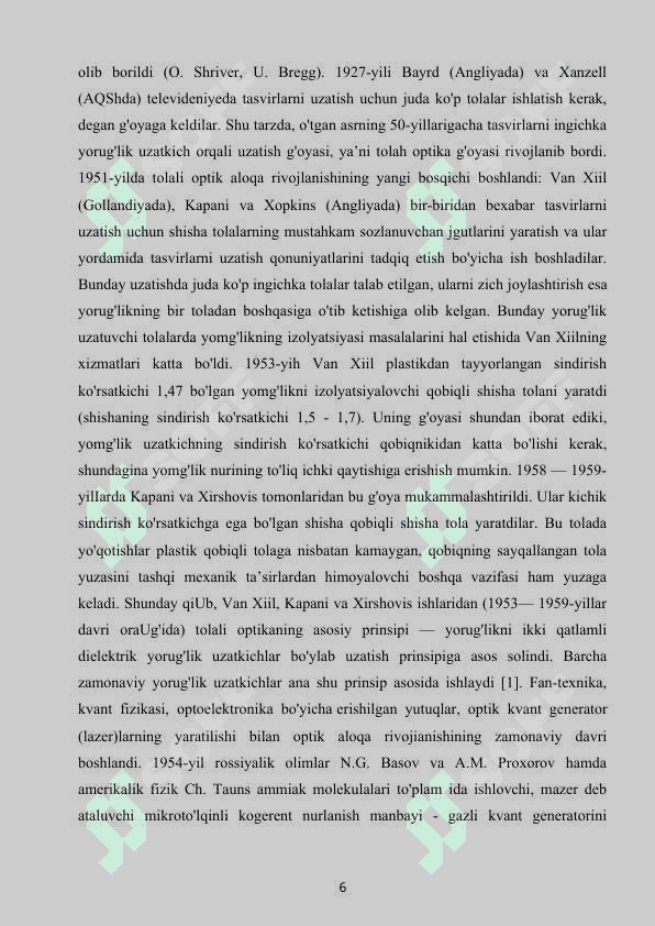 TOLALI OPTIKA . Kurs ishi Optika fani uchun 6