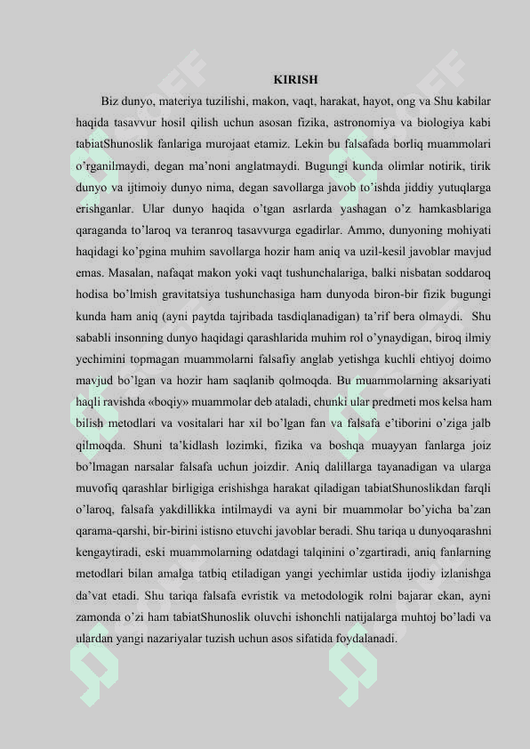 Borliq falsafasi (Ontologiya) 3
