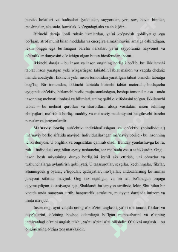 Borliq falsafasi (Ontologiya) 8