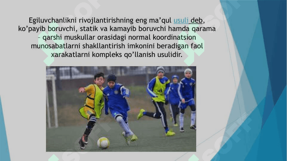 Yosh futbolchilarda egiluvchanlikni rivojlantirish. 2