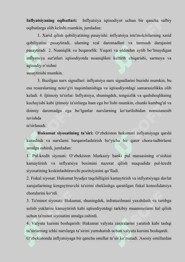Inflyatsiya muammosi holati va yechimi 4