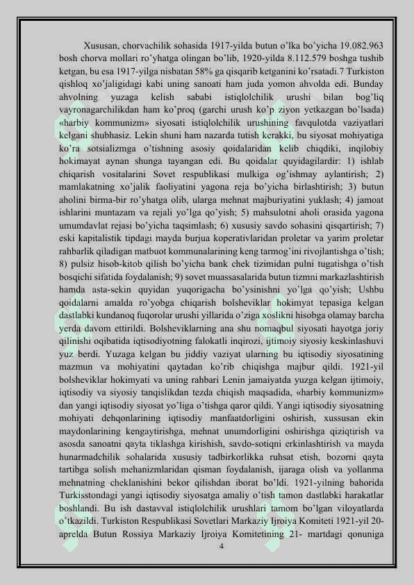 Turkistonda 1921-1922 yillardagi yer suv islohotining mazmuni va mohiyati. 4
