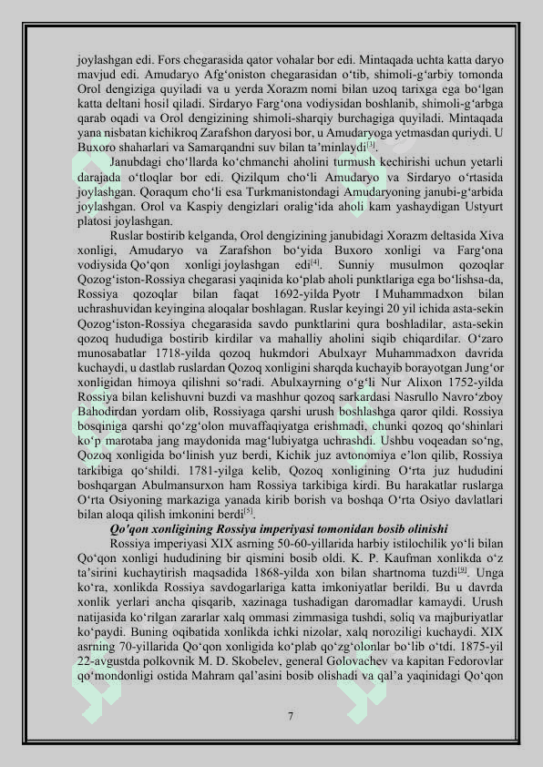 Turkistonda 1921-1922 yillardagi yer suv islohotining mazmuni va mohiyati. 7
