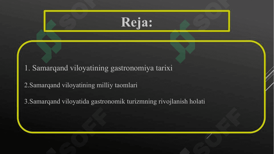 Samarqand viloyatida gastronomik turizmning rivojlanishi 2