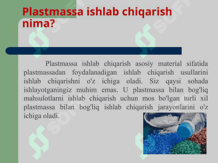 Plastik massalar (Platmassalar ) ishlab chiqarish 4