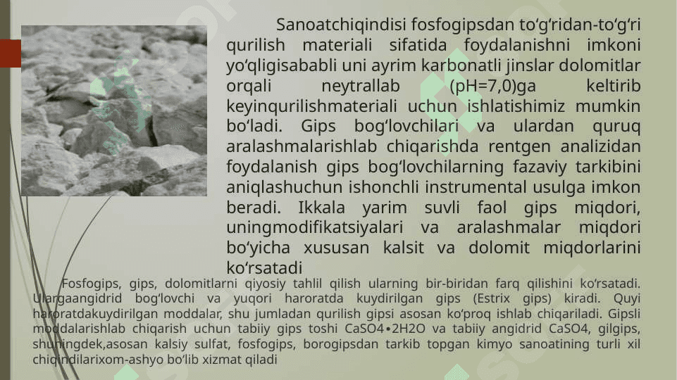 Gips va uning bog'lovchi sifatlari 5