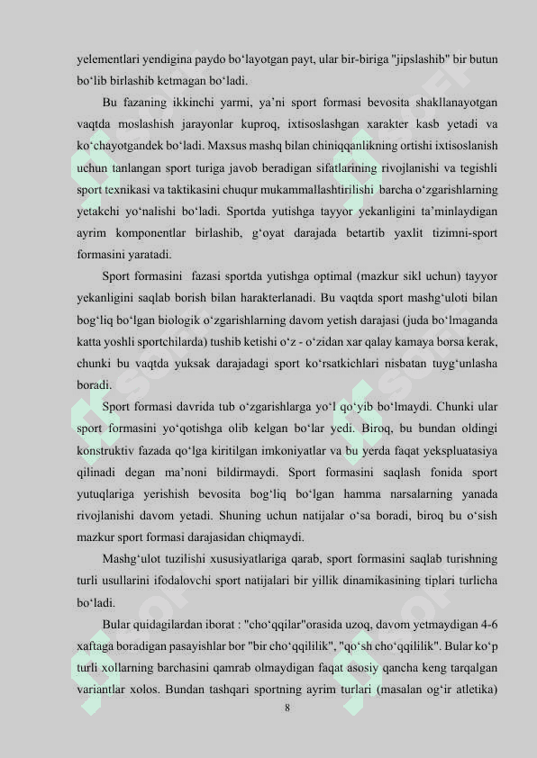 MAKROSIKLLARDA MASHG`ULOTLAR JARAYONINING TUZISH METODIKASI 8