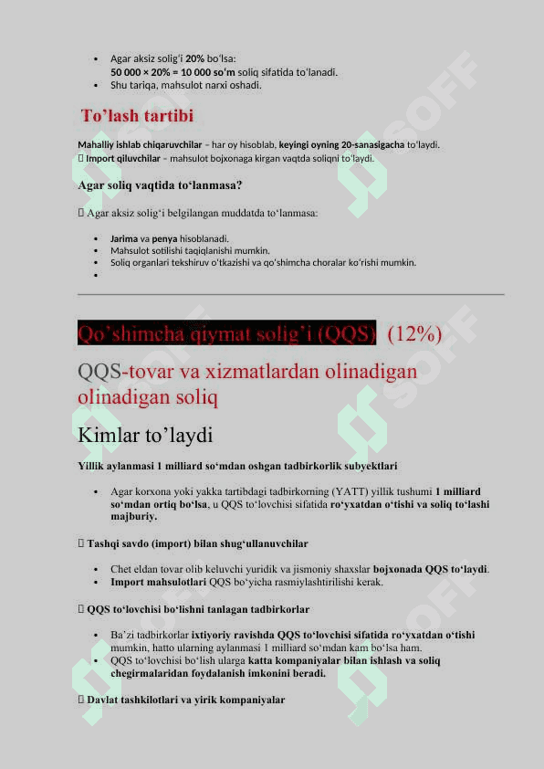 Soliq va soliqlar turlari bo’ycha ma’lumotlar pptx 6
