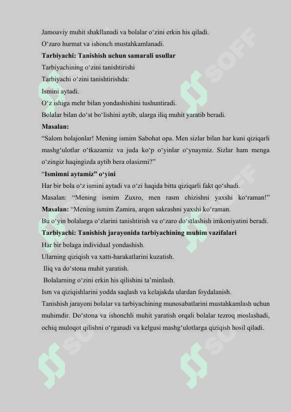 6 -7 YOSHLI BOLALARDA DOʻSTLIK XAMKORLIK JAMOA BOʻLIB ISHLASH KONIKMALARINI RIVOJLANTIRISH. 3