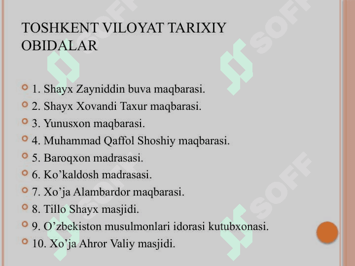 O’zbekiston tarixiy shaharlardagi obidalar mavzusida mustaqil ishi 7