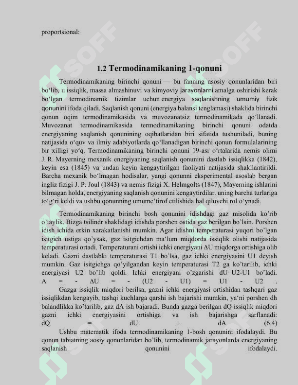 Termodinamikaning birinchi qonuni va uning turli izojarayonlarga tadbiqi 6