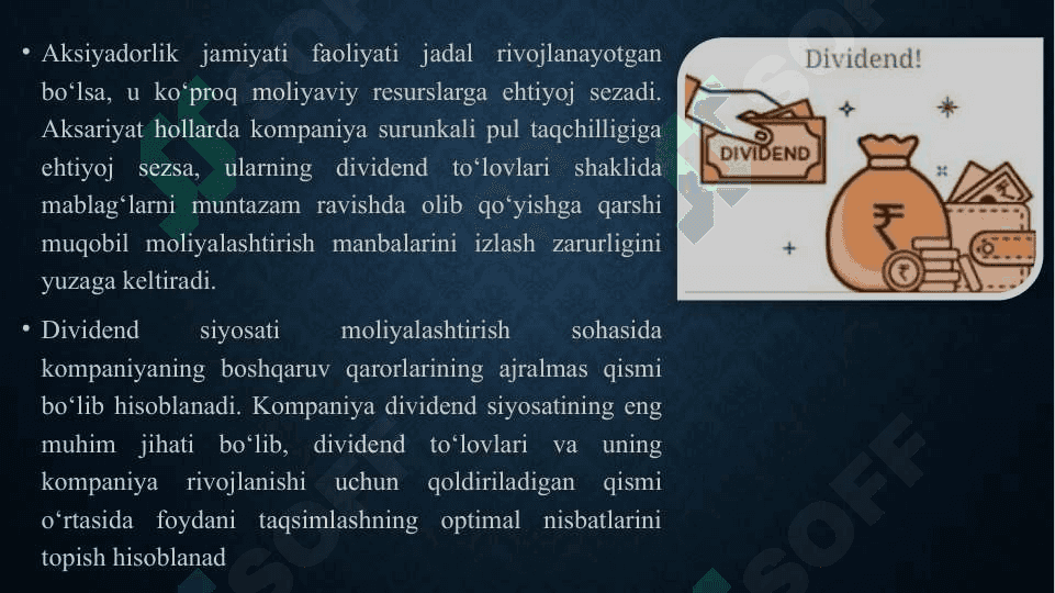 Divedent siyosatini amalga oshirish bosqichlari 4