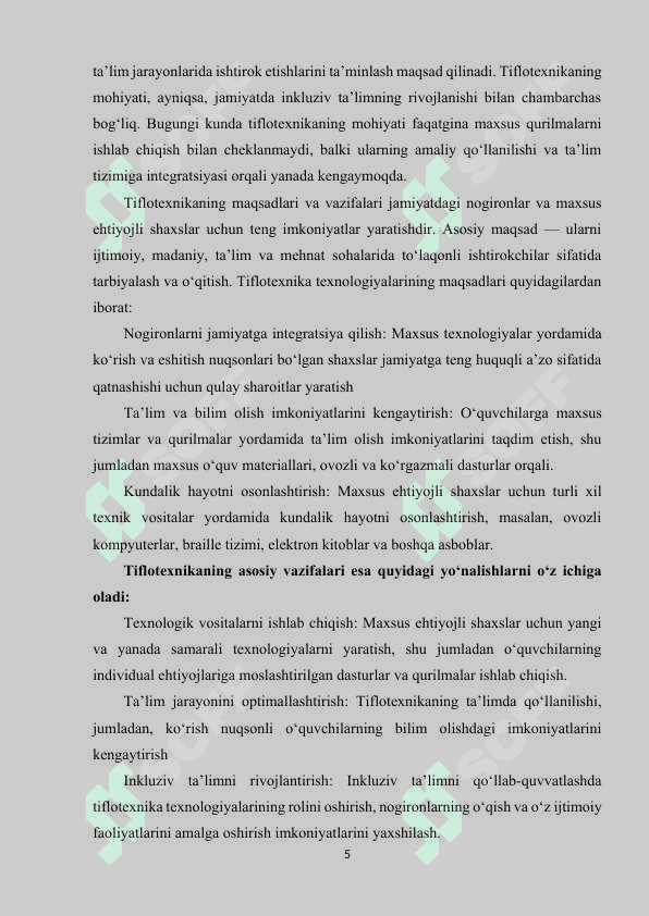 Tiflotexnika tarixi,mohiyati,maqsad va vazifalari. 5