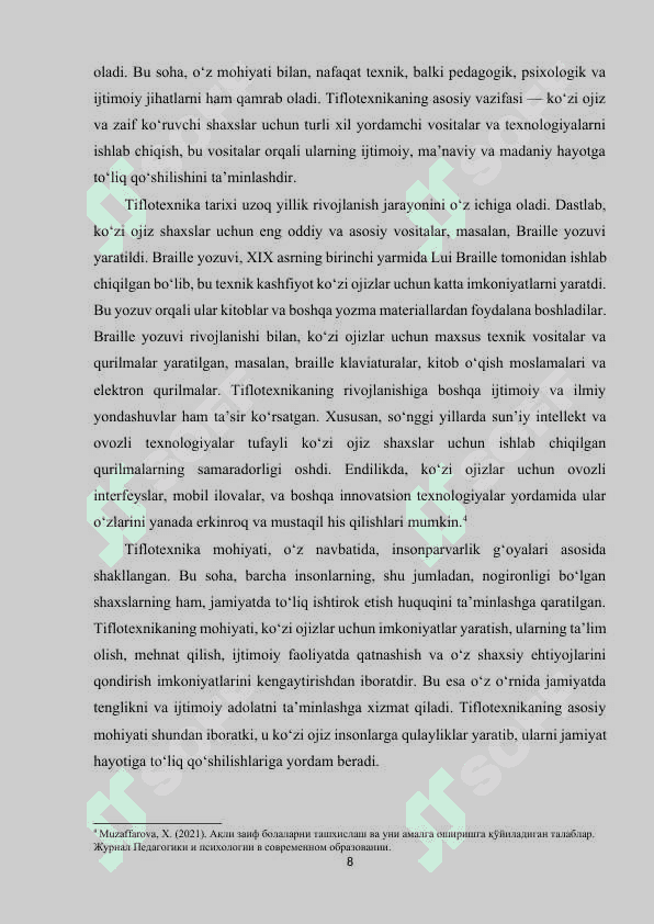 Tiflotexnika tarixi,mohiyati,maqsad va vazifalari. 8