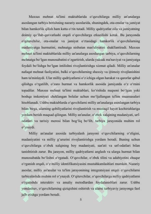 Maxsus mehnat ta’limi maktabi o‘quvchilarini milliy an'analar asosida tarbiyalash 5