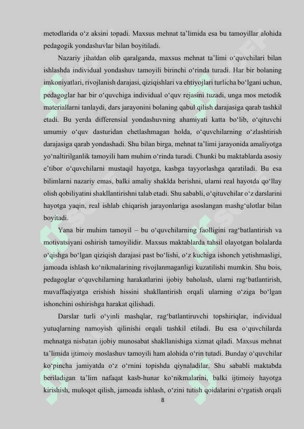 Maxsus mehnat ta’limi maktablarida o‘qitish tamoyillari 8