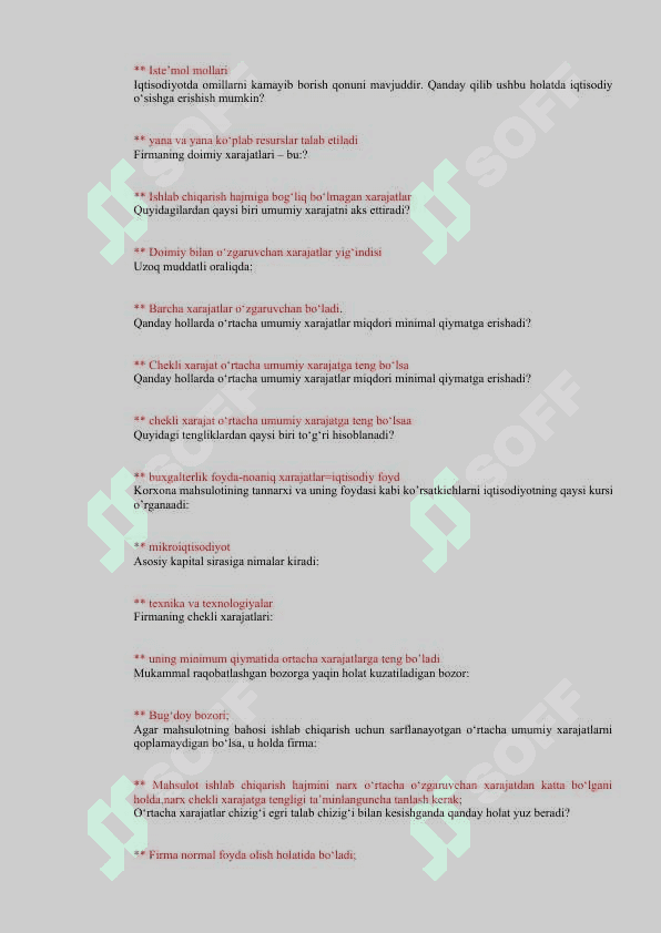 Mikroiqtisodoyot savol javoblar 4