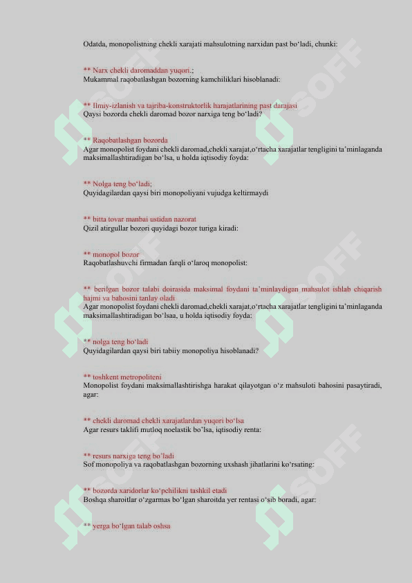 Mikroiqtisodoyot savol javoblar 5