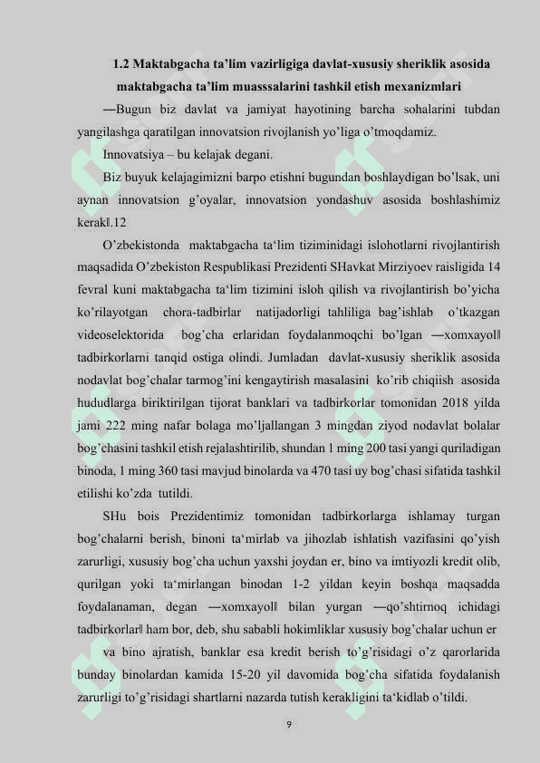 O‘ZBEKISTONDA MAKTABGACHA TA’LIM TIZIMIDAGI OLIB BORILGAN ISLOHOTLAR 8