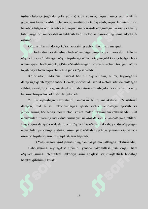 UMUMTA’LIM MAKTABLARIDA О‘QUVCHILARNI BILIMINI BAHОLASH MEZОNLARINI TAKОMILLASHTIRISH 7