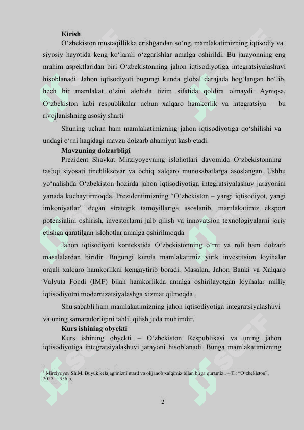 OʻZBEKISTONNING JAHON IQTISODIYOTIGA QOʻSHILISH   XUSUSIYATLARI 2